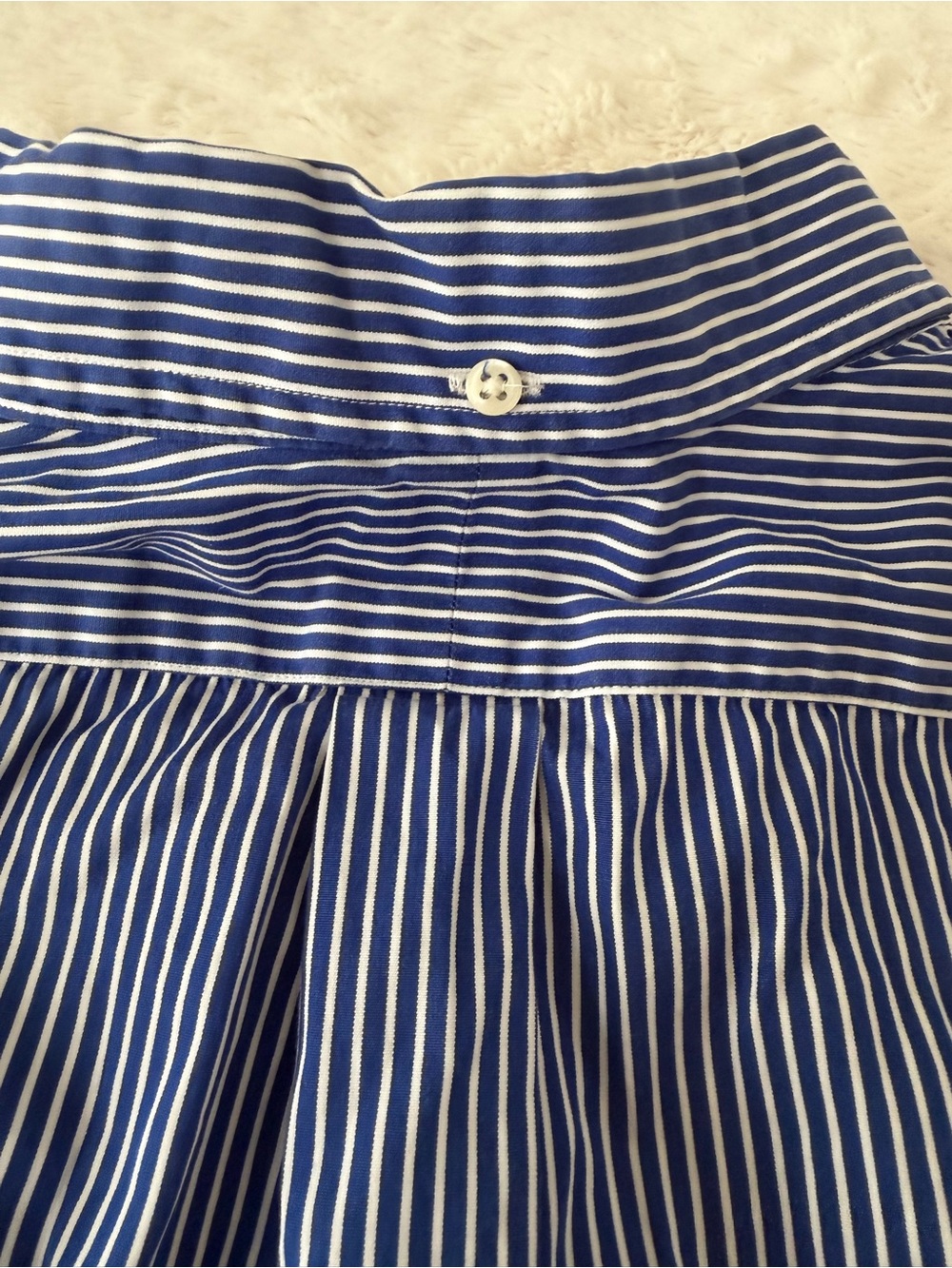Ralph Lauren Striped Button Down Shirt Medium Blue White Yellow Pony Cotton EUC - Picture 8 of 9